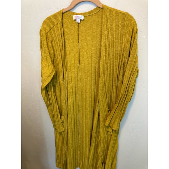 LulaRoe Mustard Yellow Long Cardigan - Picture 3 of 7